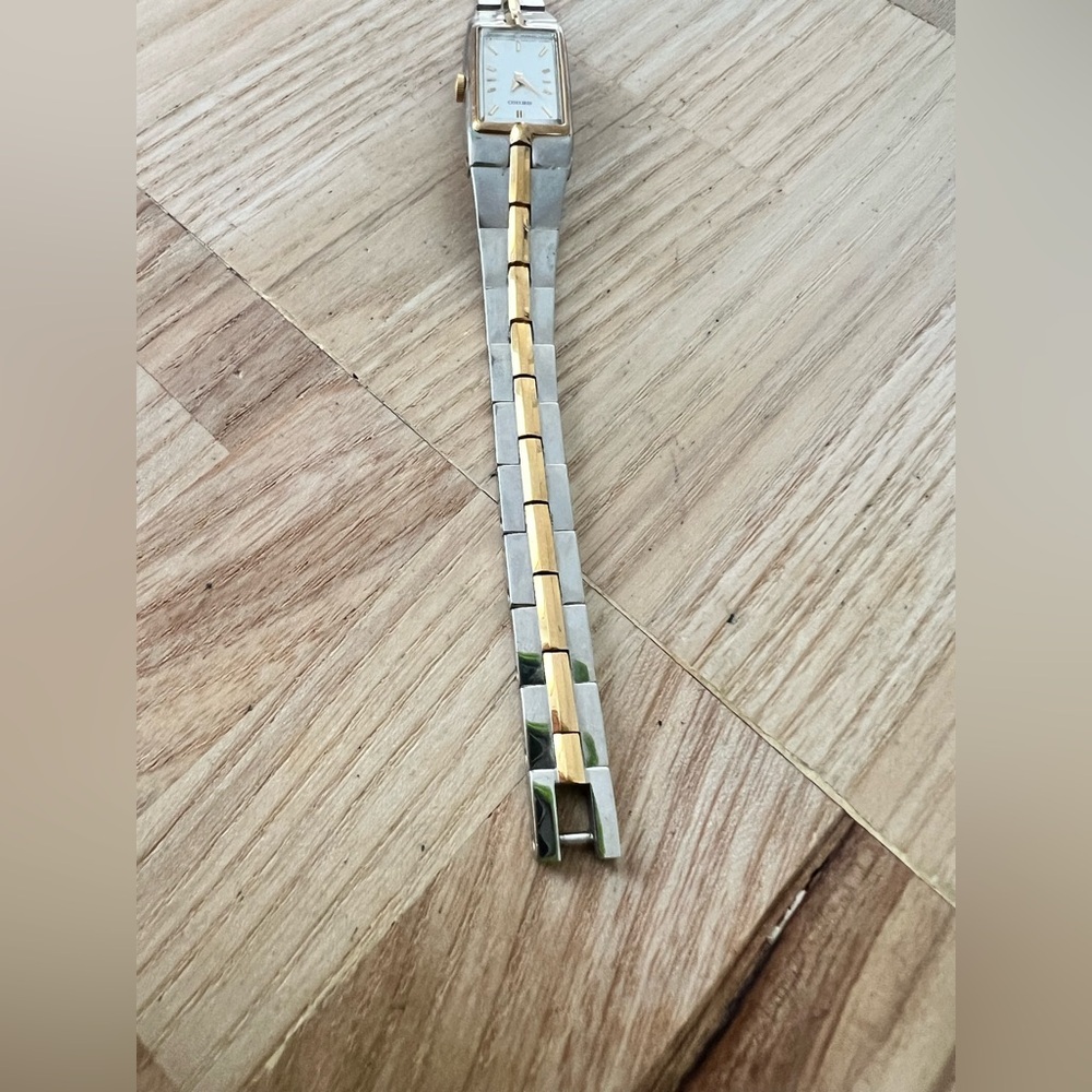 Seiko Ladies White Rectangular Dial Two Toned Dre… - image 4